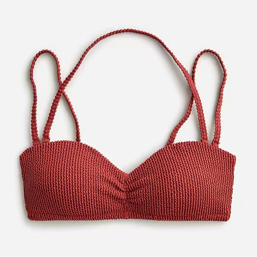 J. Crew Women’s Scrunchie Sweatheart Bikini Top Size XL